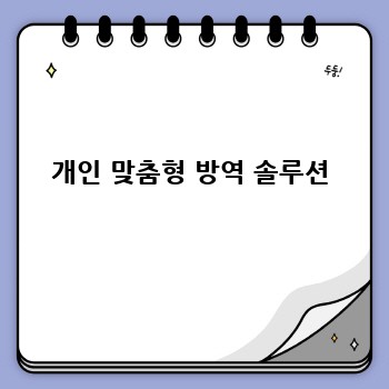 개인 맞춤형 방역 솔루션