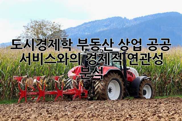 도시경제학: 부동산, 상업, 공공 서비스와의 경제적 연관성 분석