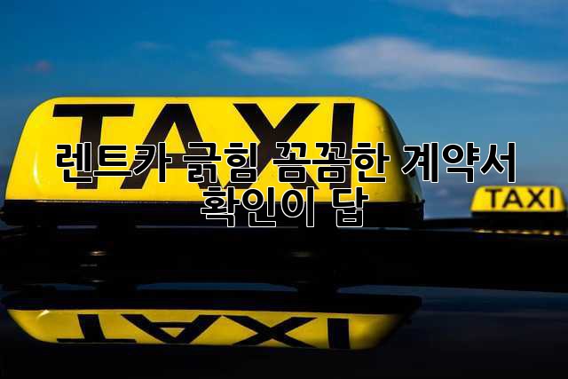 렌트카 긁힘? 꼼꼼한 계약서 확인이 답!
