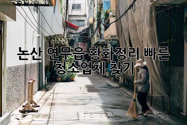 논산 연무읍 황화정리, 빠른 청소업체 찾기