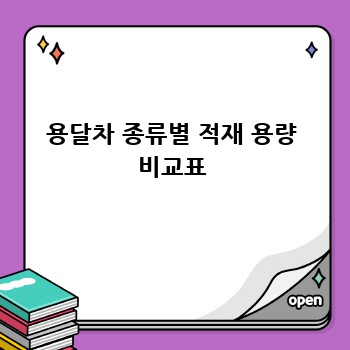 용달차 종류별 적재 용량 비교표